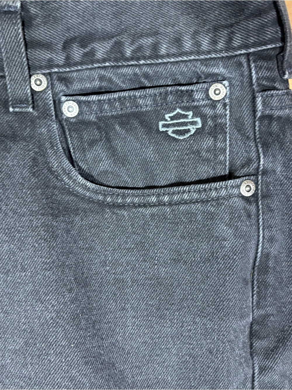 Retro 2008 Harley Davidson Genuine MotorClothes Black Denim Jeans Mens 40x32 Y2K - Picture 5 of 16